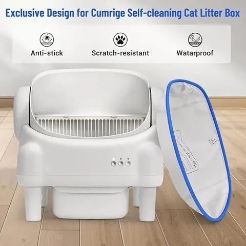 Open Top Self - Cleaning Litter Box with Waterproof Pad for Easy Maintenance and Pet Convenience