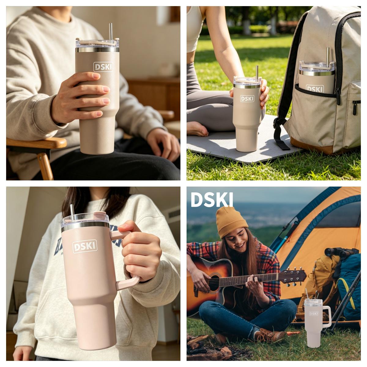 Vacuum insulated, effective cooling 30oz/40oz, stainless steel cup with/without handle, double-layer vacuum, suitable for daily use or travel