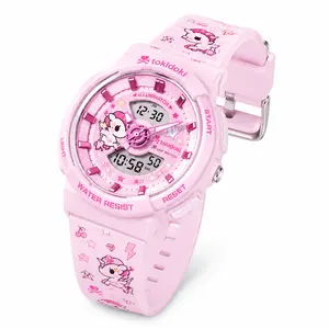 tokidoki Watch for Girls, Cute Pink Unicorn Analog Digital Watch with LED Light, Water Resistant Sport Watch, Adjustable Soft Strap, Fun Cartoon Wrist Watch Gift for Girls Ages 6-12