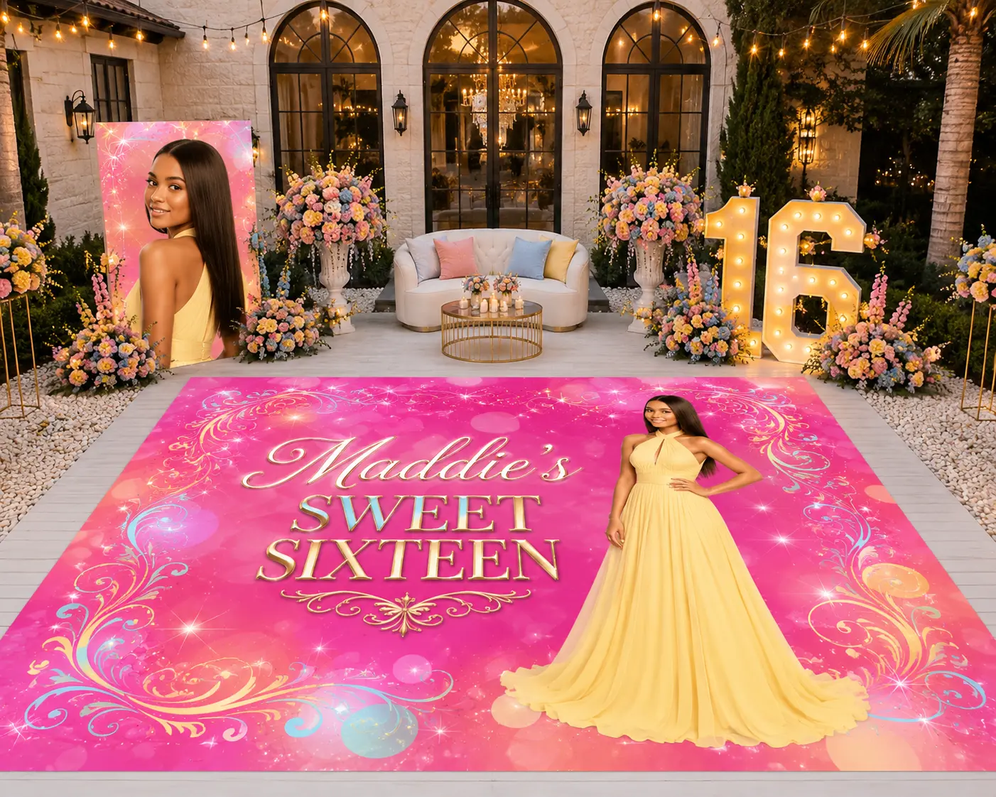 Custom Dance Floor Wrap, Personalized Floor Decal, Wedding Floor Graphic, Birthday Floor Sticker, Vinyl Dance Floor Decor, Event Floor Wrap