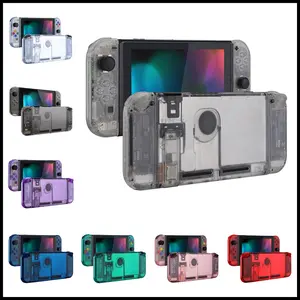eXtremeRate Transparent Console Back Plate with Controller Housing Shell with Buttons for NS Switch Console & JoyCon