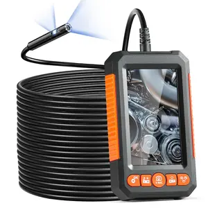 VEVOR Endoscope Camera with Light, Dual Lens Borescope with 49.2FT Semi-Rigid Cable, 4.3" Screen 1080P Inspection Camera, 8 + 1 LED Lights, 4X Zoom, IP67 Waterproof Snake Camera for Auto, Plumbing
