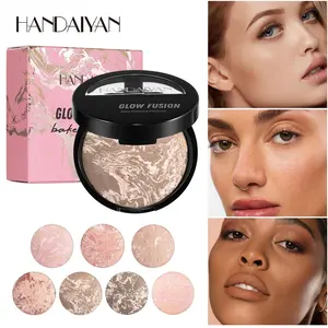 Handaiyan Highlighter Contour Setting Powder Balm, Oil Control Pearl Finish, Makeup Concealer Pressed Powder, Single Pack, No Flammable Aerosol