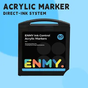 ENMY Acrylic Markers Waterproof Quick Dry 80 Vibrant Colors Direct Liquid Ink for Wood Canvas Stone Glass Rock Painting Illustrating Crafting