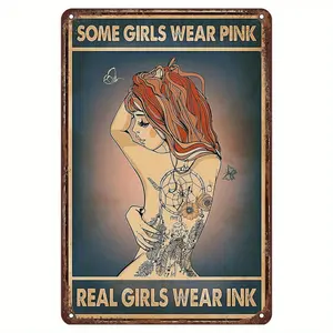 Metal Tattoo Art Logo Gift for Tattoo Artists and Enthusiasts Including Vintage Wall Decor for Tattoo Shops Bars Cafes Restaurants Gyms and Homes