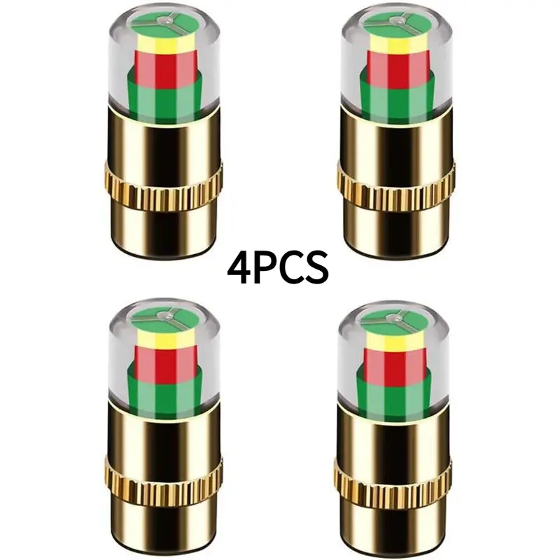 BMTWE Car Auto Tire Pressure Monitor Valve 4 PCS Tire PressureMonitor Valve Stem Cap with 3-Color Indicator Lights for Car Bicycle Motorcycle Truck Van