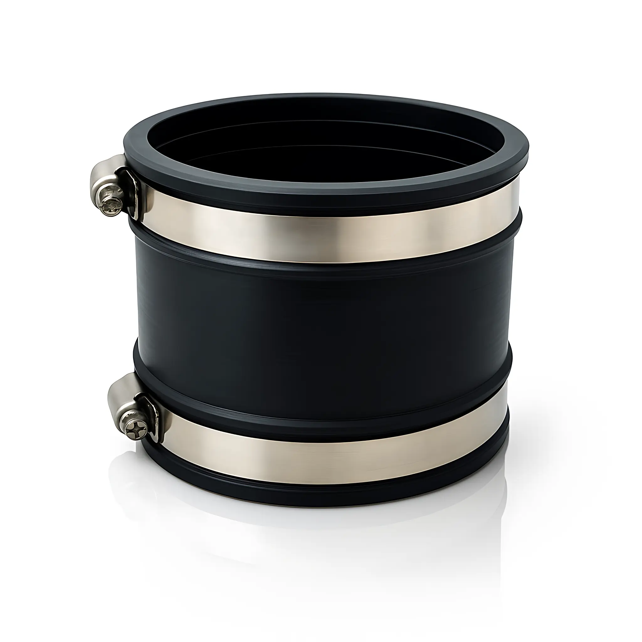 Flexible Coupling with Stainless Steel Clamps 1-1/2" to 4" Rubber Coupling for Sewer Drain Waste & Vent Piping Positive Seal Against Infiltration & Exfiltration