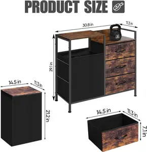 Rustic Brown Laundry Hamper: Removable Folding Storage Solution with Organizer, Metal Frame Horizontal Design for Bathroom, Ideal for Dirty Clothes, Towels, and Toys