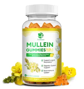 9 in 1 Mullein Gummies for Lung Cleanse, Extra Strength Mullein Leaf Extract w/Quercetin & Marshmallow for Respiratory & Immunity,60 Count