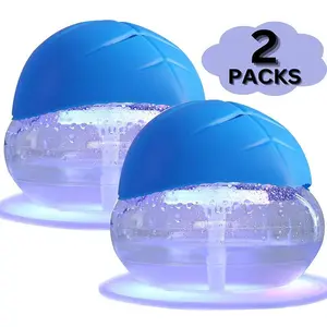 2pcs Water Air Purifier for Home with Essential Oil Diffuser & Humidifier, Rainbow Air Washer with LED Mood Light- Air Revitalizer for Smoke and Pets, Black