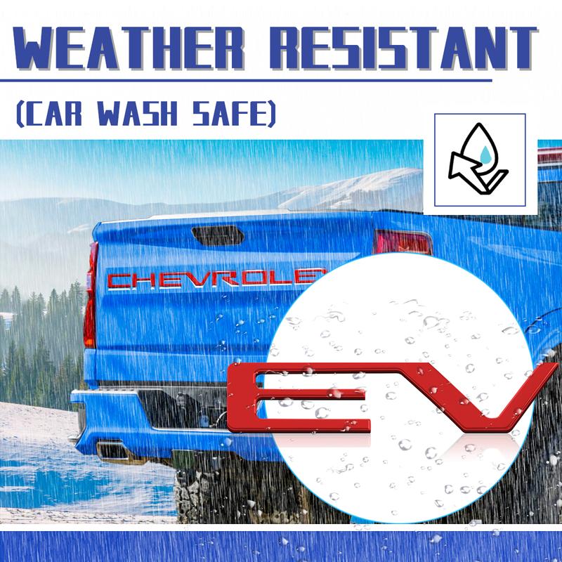 3D tailgate letters decal exterior accessories Compatible with 2019 2020 2021 2022 2023 2024 2025 Chevrolet Silverado 1500 2500Red Models Accessories ABS Plastic Anti Fade Coating Red