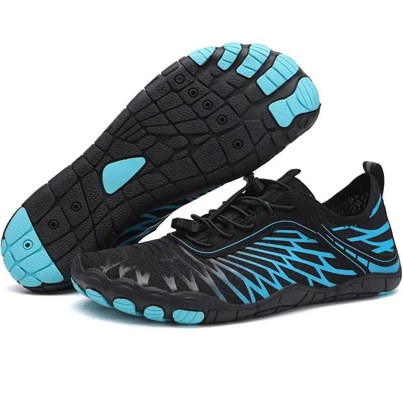 Unisex Barefoot Hike Shoes - Breathable, Non-Slip, Comfortable Wide Toe Athletic Footwear, Watershoes for Walking, Running, Barefoot Shoes, Outdoor, All Seasons, Laces, Casual, Rubber