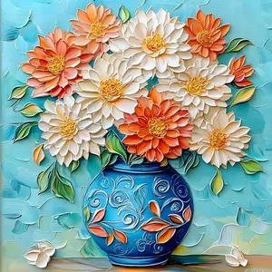 Puzzles for Adults 1000 Pieces, Flower Jigsaw Puzzle 1000 Pieces - Serenity in a Vase, Vintage Floral Vase Puzzle for Families, Finished Size 23.98 * 23.98", with 1:1 Poster, Letter on The Back