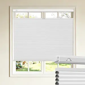 Grandekor No Tools No Drill Cordless Cellular Shades,Blackout Honeycomb Blinds for Indoor Windows,UV Protection Privacy No Drill Blinds for Home,Door,White outdoorfun