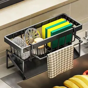 1pcs Effective Draining Kitchen Sponge Shelf, Soap Holder, Stainless Steel Material Is More Sturdy, Slope Design Is Free From Water Accumulation, Towel Independent Rack Effective Anti-Mold, Kitchen Storage