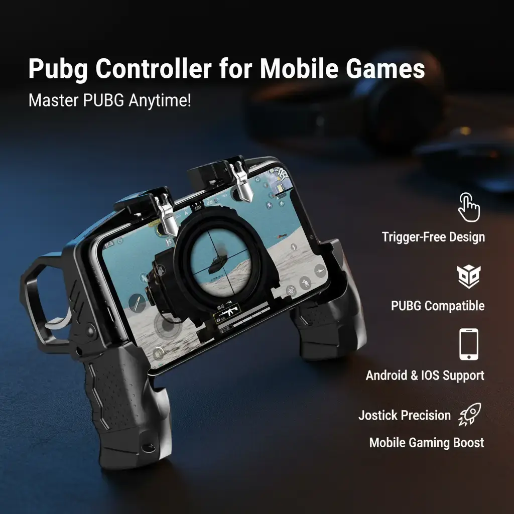 Alloy Abs Wireless Charging Mobile Game Controller - Grippable Thumb Grip Rocker Accessory for Android, iPhone Smartphones, Long-Time Use Style A (Compatible with Free Fire, PUBG)