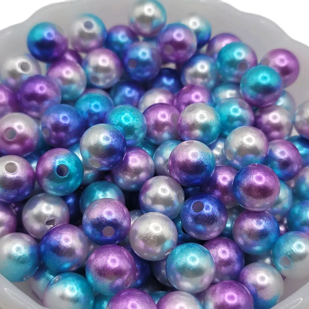 12mm Colorful Gradient Acrylic Mermaid Pearls Beads - 25 or 50 Pieces, Direct Supplier, Jewelry Making Supplies, Beads Jewelry Making, Versatile DIY Crafting for Beadable Pens, All Seasons