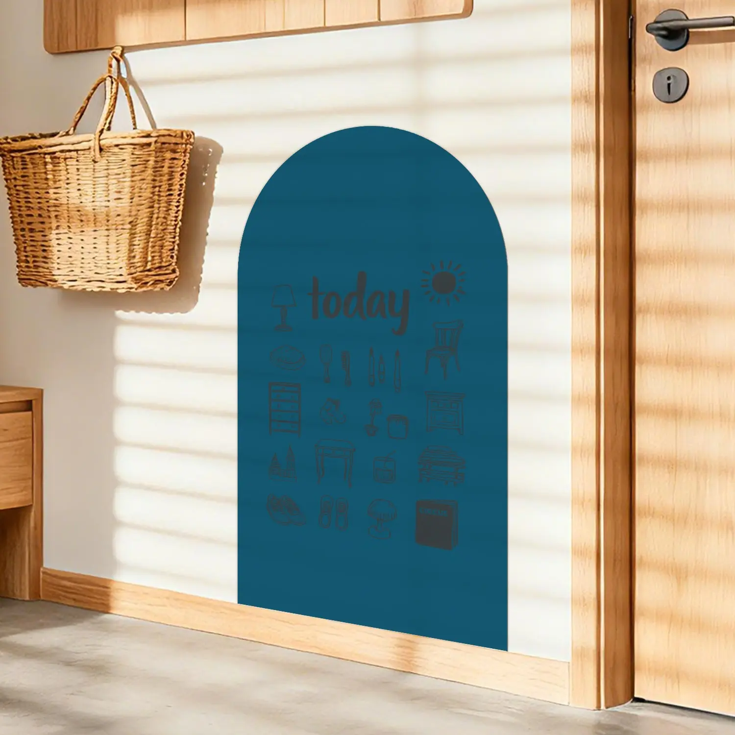 Magnetic Arch Blackboard Wall Sticker, Self-Stick Erasable Reusable, Indoor Writing Board, Learning & Play Dual Use, Creative Whiteboard, Classroom Supplies, Magnetic White Boards For Walls