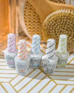 Gelish MINI Essentials - Strong Adhesion Foundation Base Coat, High-Gloss Sealer Top Coat LED Gel for Long-Lasting Shine and Durability - Perfect for Professional and At-Home Use, 0.3 Fl Oz.