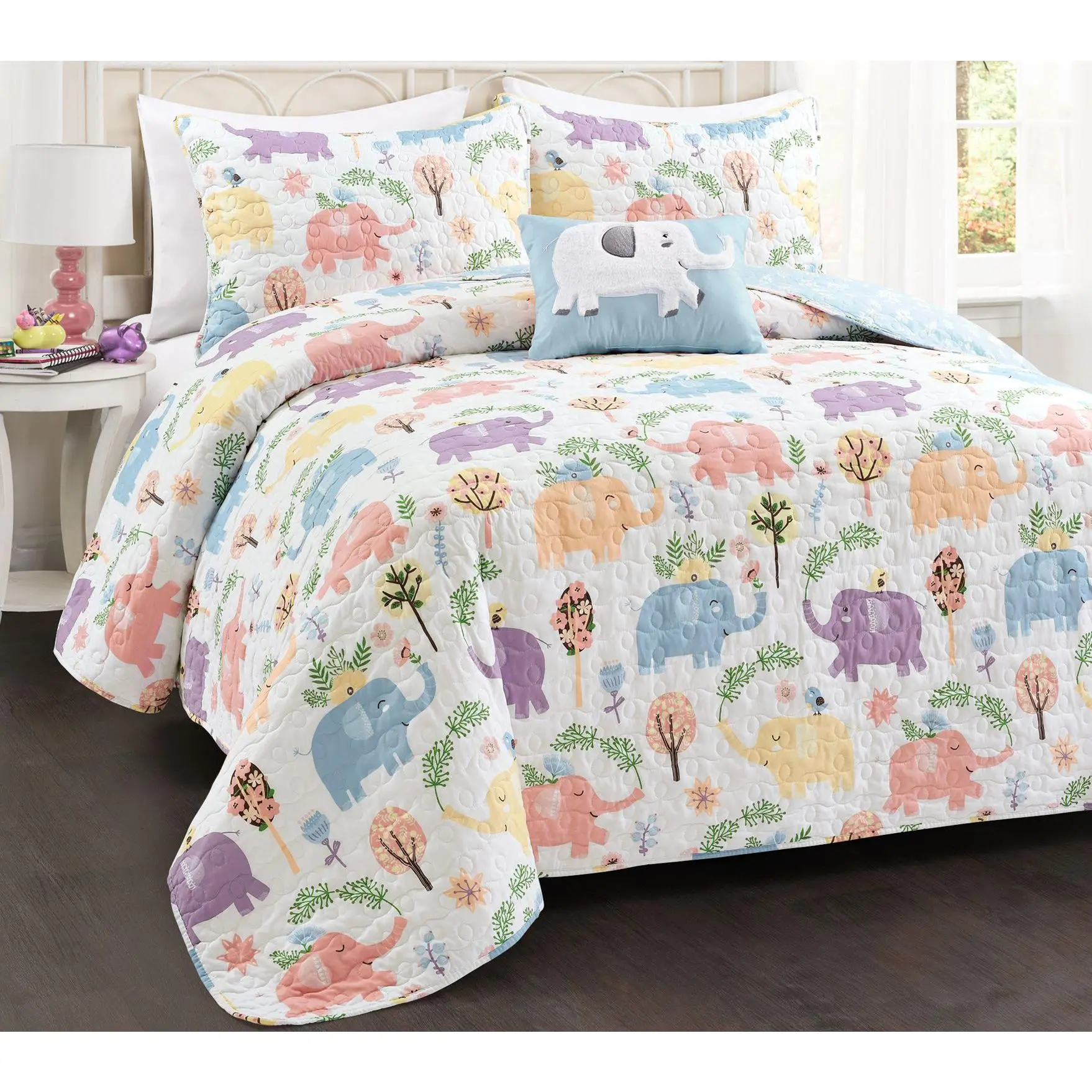 Lush Decor Hygge Elephant Quilt 3Pc Set Twin