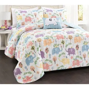 Lush Decor Hygge Elephant Quilt 3Pc Set Twin