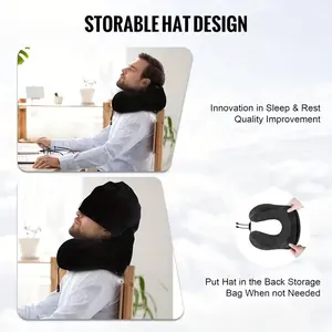 Hooded Neck Pillow for Travel & Car – Memory Foam, Washable Cover, U-Shaped Support, Various Colors to Choose