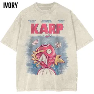 Jaws x Magikarp T-Shirt,Pokemon Shirt,PKM Shirt,Anime Vintage T-Shirt,Anime Merch,Stylish Crew Neck Short Sleeve T-Shirts Unisex,Streetwear for Men,for Women,Gift for Him and Her,gift Anime fans