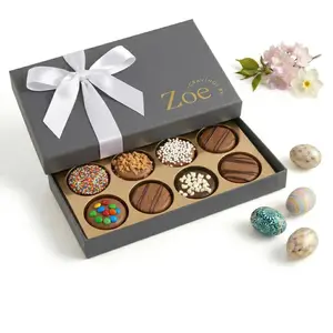 CRAVINGS BY ZOE Chocolate Covered Cookies Gift Basket, 12 Count Assorted Milk & Dark Belgian Chocolate, Kosher Dessert Box for Birthday, Easter, Thank You Gift