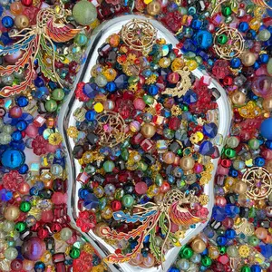 5oz Phone Chain Creative Beaded Necklace, Multiple Sizes & Themes, Colorful Mix, Choking Hazard Warning, Ca Prop 65 Compliant, Beads Charms Accessories