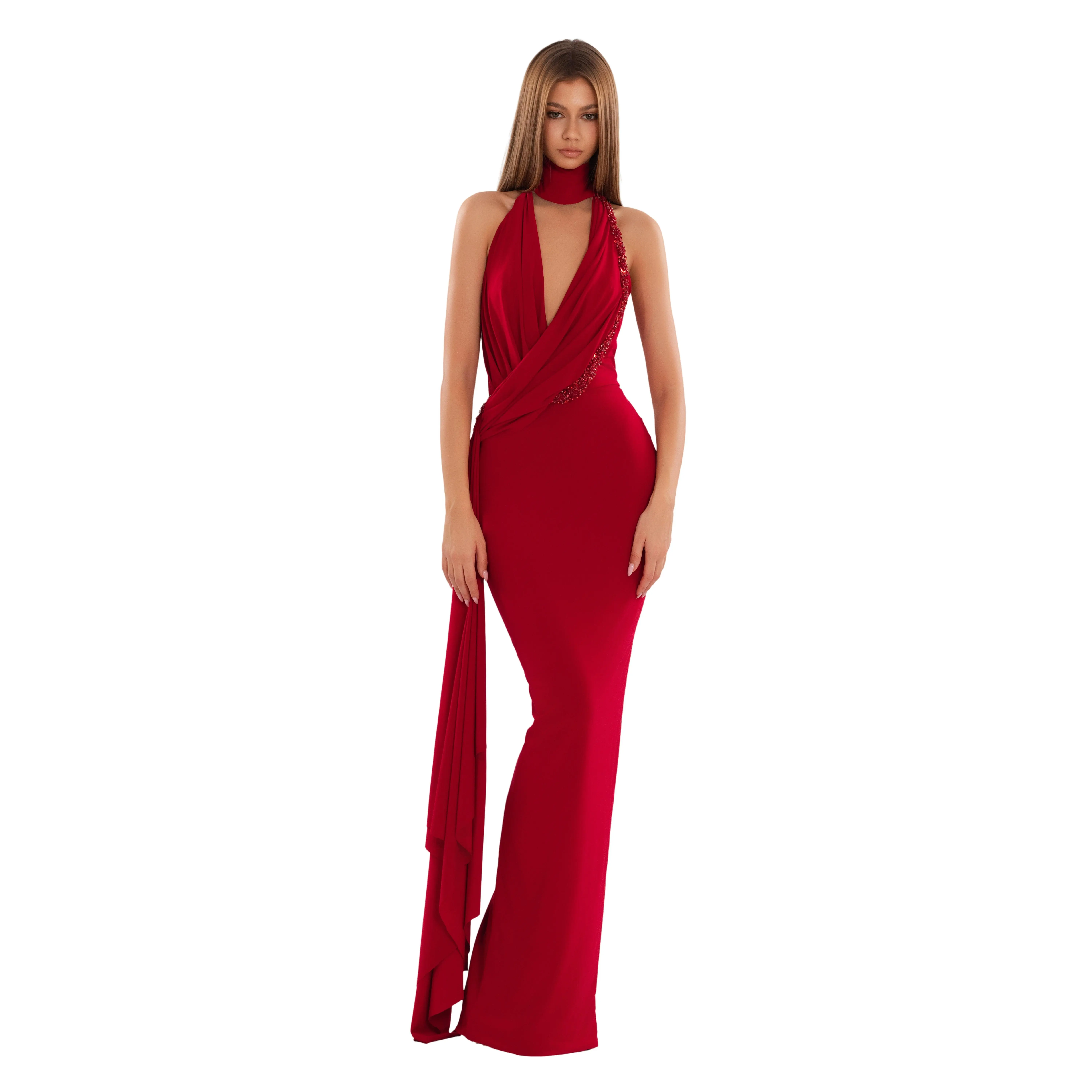 Halter Scarlet Gown
