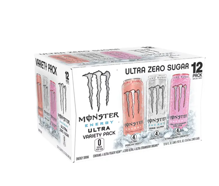 Monster Energy Ultra Variety Pack PKZSD, Sugar Free Energy Drink, 12 Pack - 16 fl oz