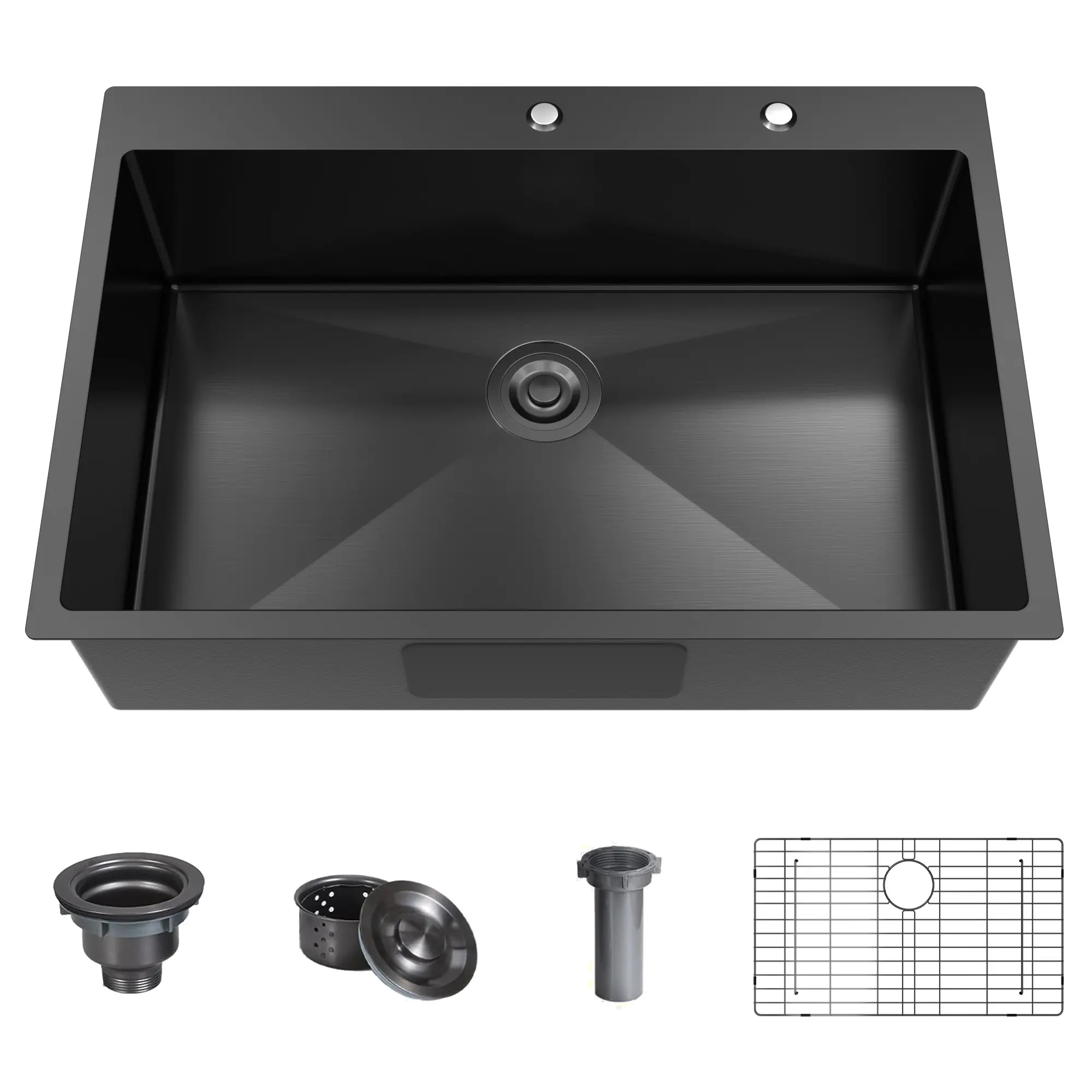 Kitchen Sink Stainless Steel 33 x 22 Inch Single Bowl Drop In Kitchen Sink Topmount 18 Gauge Stainless Steel Single Bowl Kitchen Sink Single Basin with Drain Strainer Set