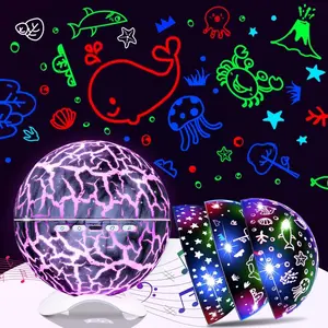 Night Light Projector Night Light for Kids Room with 3 Films-Stars Oceans,Dinosaurs 45 Projection Effects 16 Night Light Mode 360° Rotation Ceiling Projector Birthday Easter Gifts for Kids Boys Girls