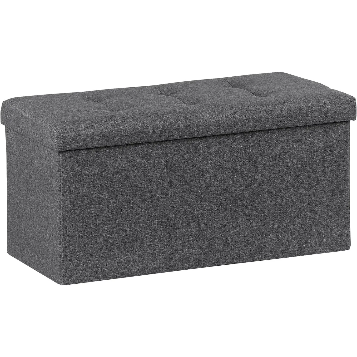 ZenStyle Upholstered Storage Ottoman Bench - 30in Collapsible Footstool, Padded Seat, Divided Shoe Storage Chest, 660lbs Capacity, for Living Room, Entryway