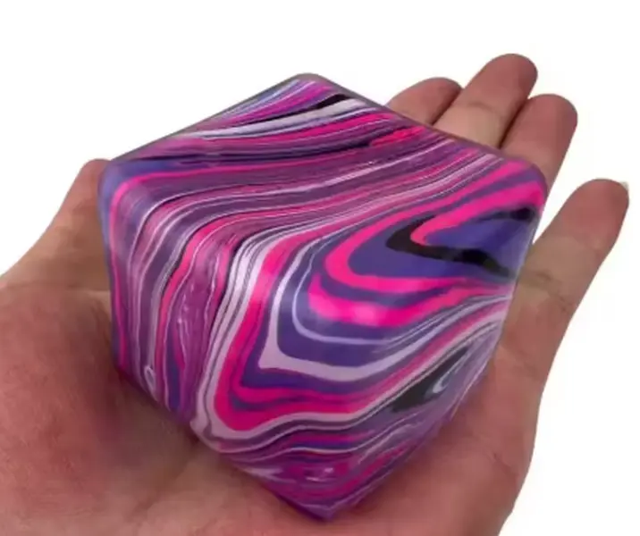 Marble Swirl Squishy Cube Nice Berg Swirl – Sensory Fidget Toy for Stress Relief & Focus