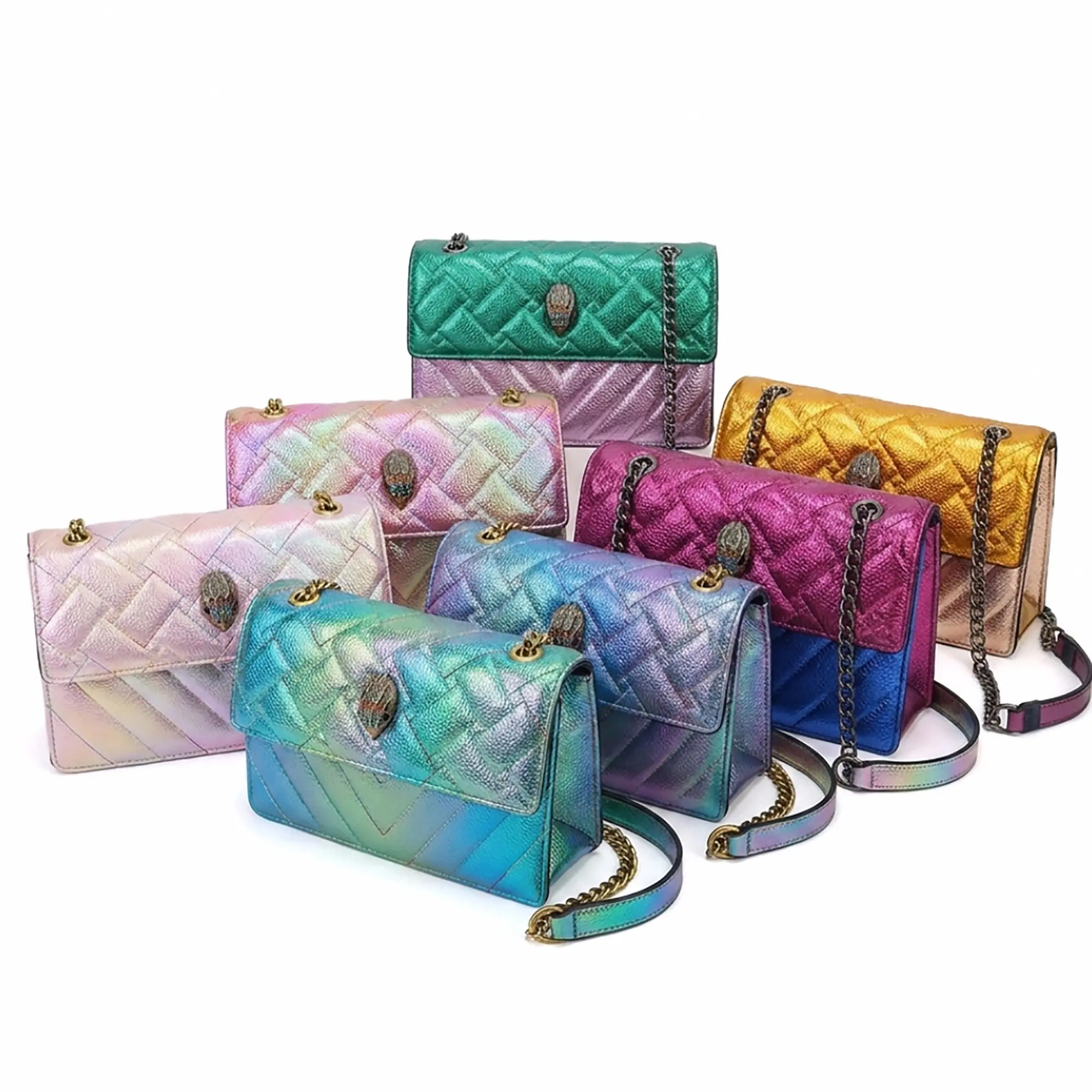 Kurt Geiger Trendy Crossbody Bag, New Rhombus Shoulder Bag, Women's Patchwork Small Square Bag, High-End Rhombic Embroidered Camera Bag