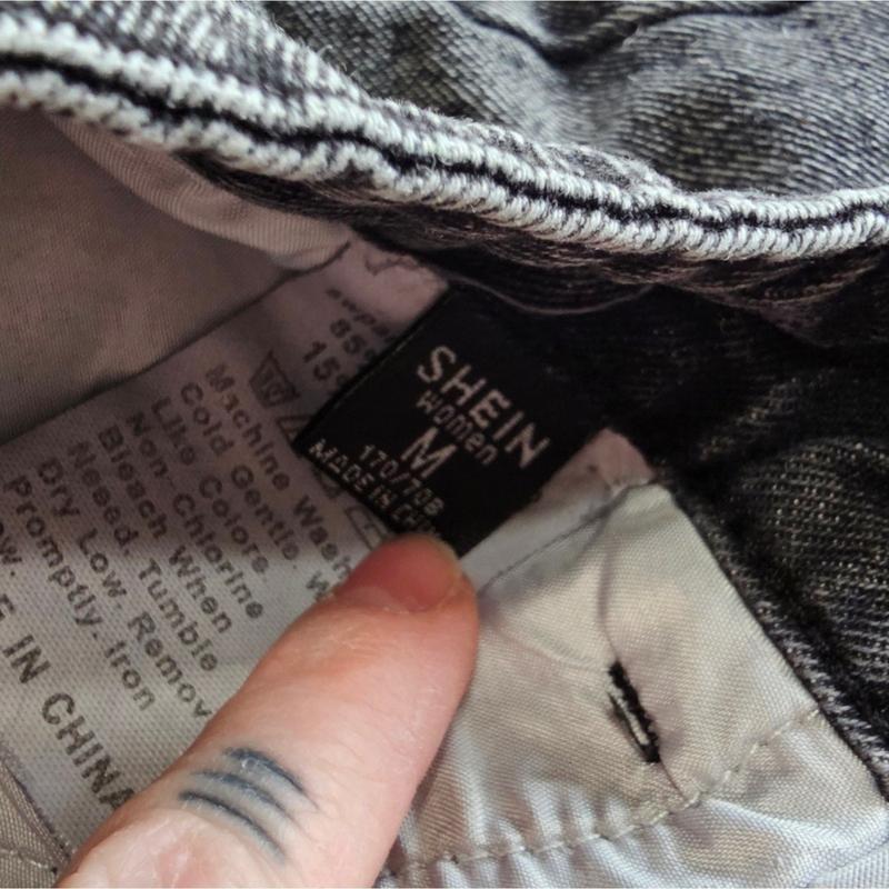 SHEIN Distressed Ankle Mom Jeans Faded Black