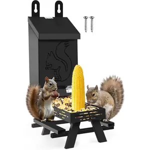 Wildpark Squirrel Feeder for Hanging Outside Tree,Mini Chipmunk Outdoors Squirrel Picnic Bench Feeders Table,Funny Metal House Boxes,Stronger Than Wooden Structure tiktokshopspringglowup