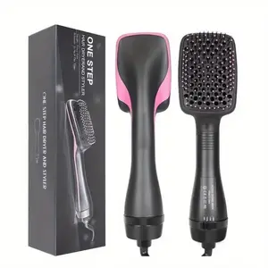 3-IN-1 Hot Air Brush with Negative Ion Technology for Smooth Shiny Hair Styling Tool Straightening Comb Dual Wind Speed & Temperature Control Reduces Frizz Enhances Shine