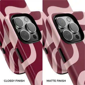 Fashion Red Wave Phone Case Full-Body Shockproof iPhone Case For Samsung Galaxy 22 23 24 25 5G lphone iPhone 17 ProMax Air 16 Plus 15 Pro Max 14 13 12 11 - Glossy 2-in-1 Design, Device Trendy Cover, Durable Material, Smartphone Owners, Gadget Lovers