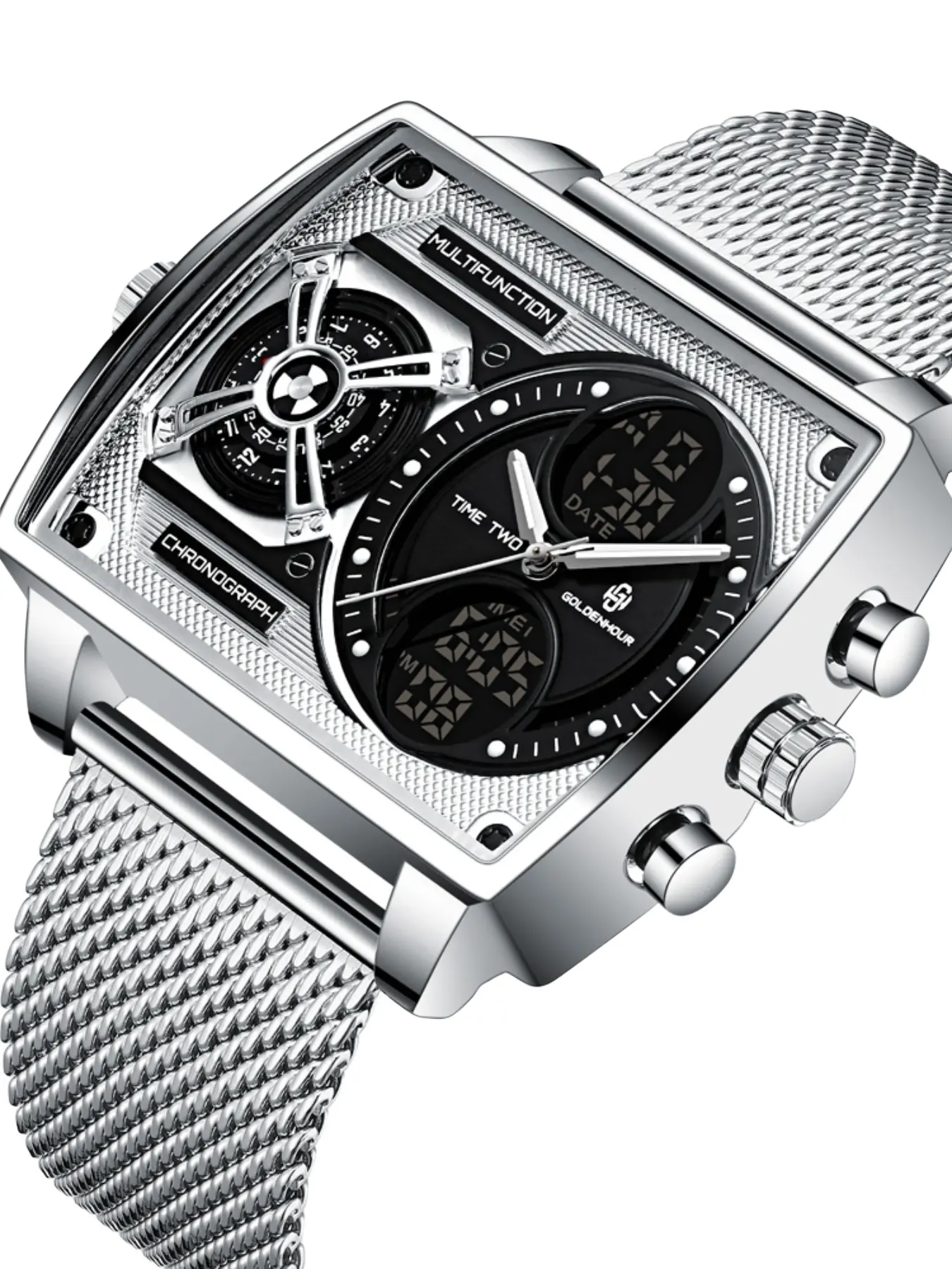 Men's Multifunctional Quartz Watch, Chronograph Watch, Analog Quartz Watch, Sports Watch, Business Watch, Stylish & Durable Timepiece for Daily Wear, Trendy Multifunctional Watch, Steel Quartz Watch, Quartz Analog Wristwatch