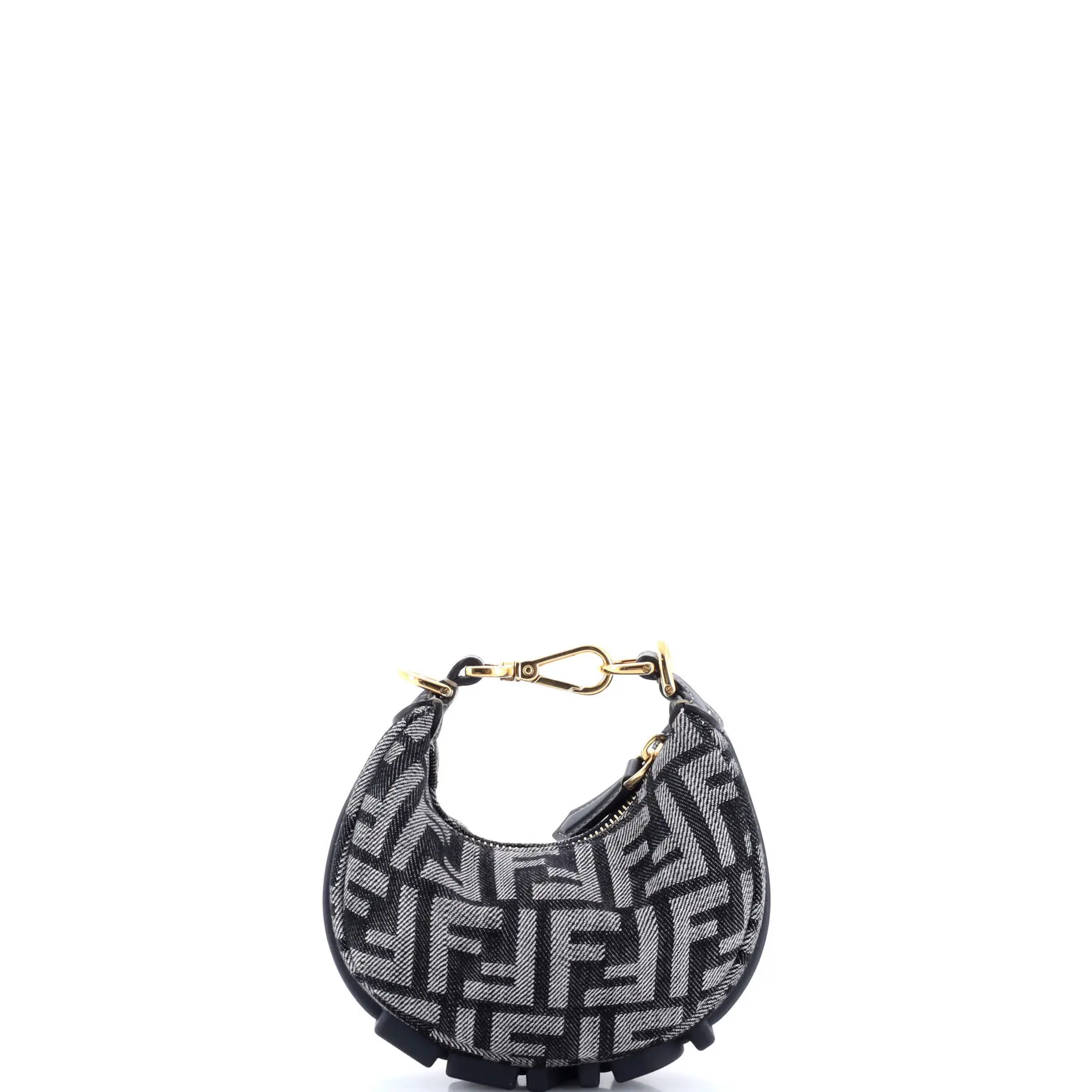 Pre-owned FENDI Canvas Plain, Denim Shoulder Bags Fendigraphy Bag Zucca Denim Nano by Rebag