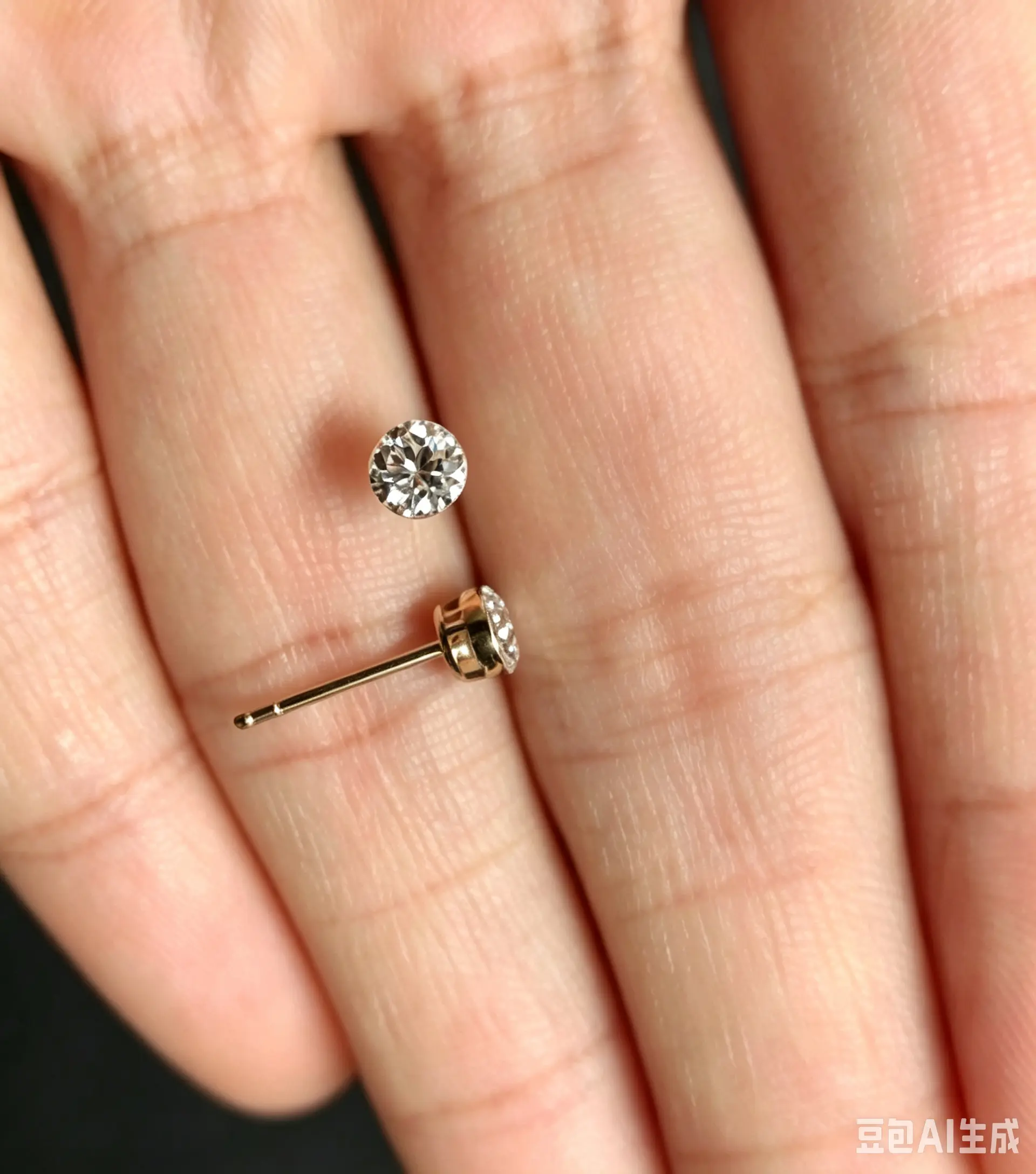 14k  lab grown diamond earring