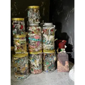 Random 1/10/30/50 pieces of women's jewelry in vintage, fantasy, fairy, and gothic styles, including rings, necklaces, bracelets, and earrings, as birthday gifts.