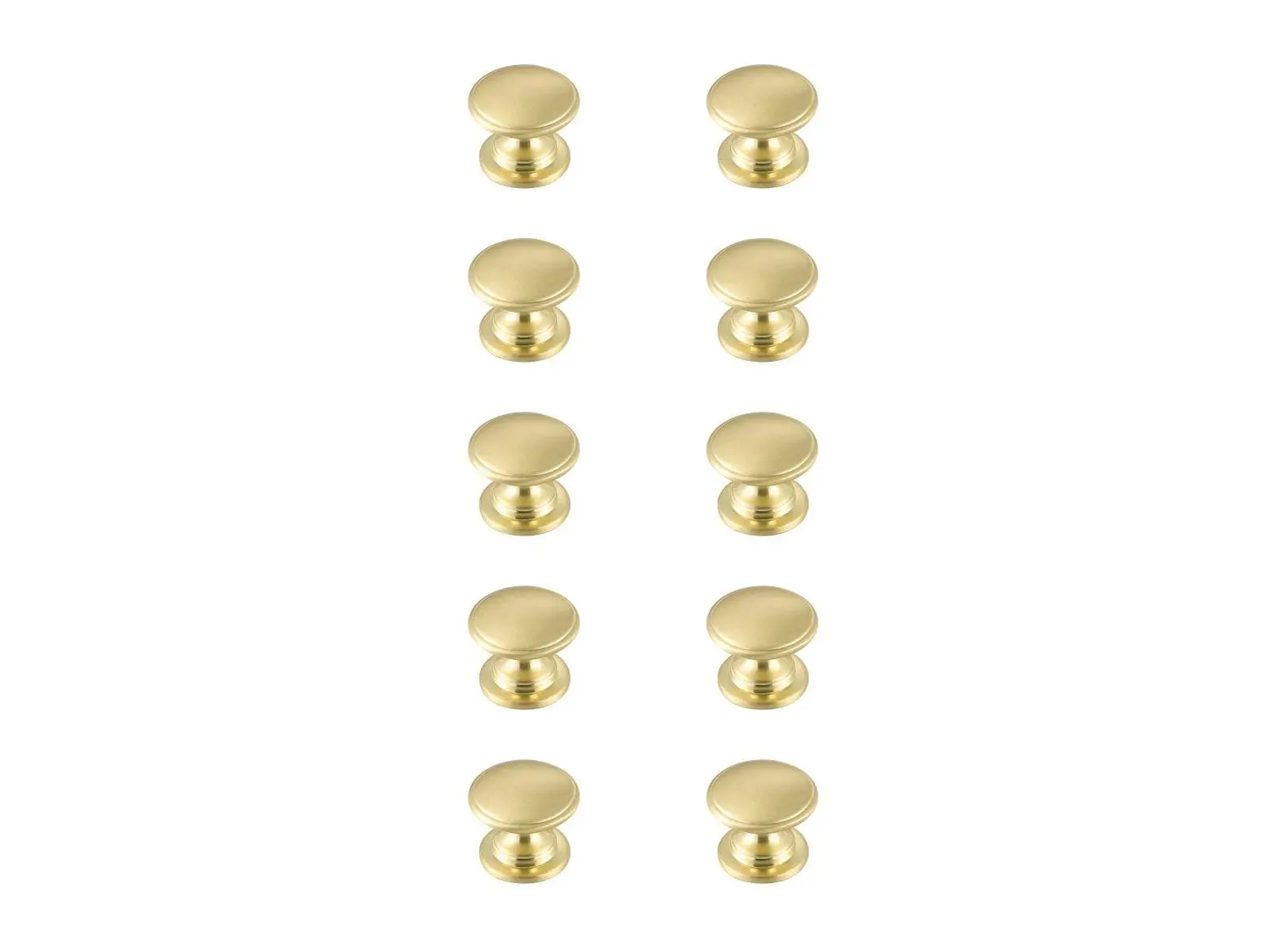 212 MAIN Modern Kaid Mushroom Knob, KB2004-GD-10PK, 1.2 in. Dia., Brushed Gold, 10-Pack Elegant Decor Door Hardware Multipack
