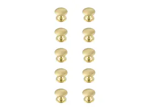 212 MAIN Modern Kaid Mushroom Knob, KB2004-GD-10PK, 1.2 in. Dia., Brushed Gold, 10-Pack Elegant Decor Door Hardware Multipack