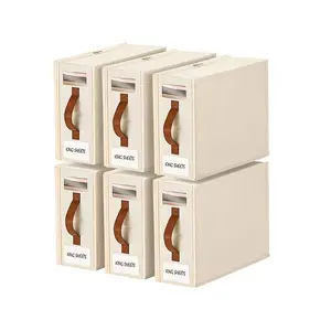 8 Pack Bed Sheet Organizers with Zippered No-Insect Panels, Labelled Storage & Window - Fabric Rectangular Sheet with Handle Suitable for Bedding, Duvet Covers, Closet Organization - Multi- Wardrobe Storage Solution