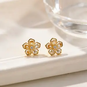 Swyii Dainty Floral Ear Studs, Elegant Jewelry for Women for Party, Trendy All-match & Exquisite Jewelry for Holiday Gift Ideas, Party Glam, Spring Gift