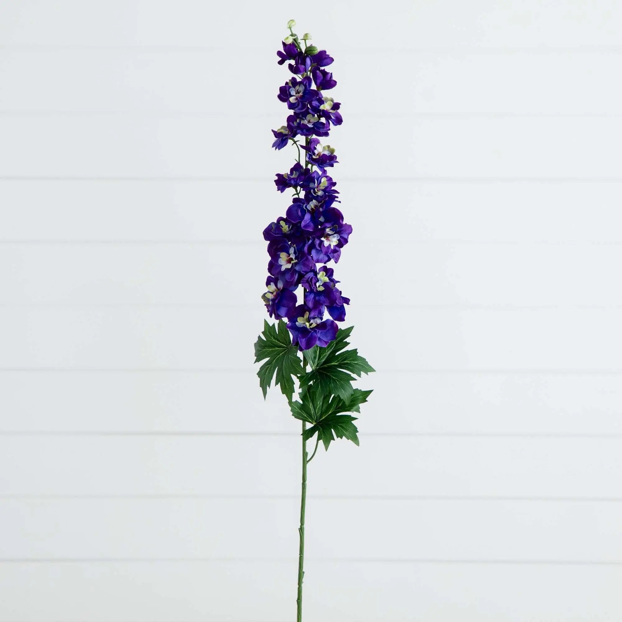 39in Decorative Plastic Faux Delphinium Flower Stems - Set of 3, Realistic Look Wired Bendable Branches, Home Decor Decorative Flowers for Room Arrangement