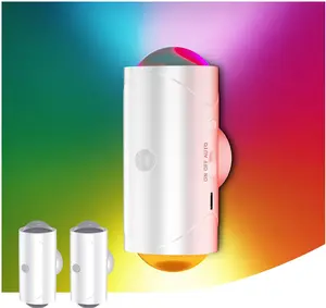 Nexillumi 2pc Dual-Lens RGB Night Light | Human & Light Sensor | Magnetic No-Drill | USB Rechargeable Compact Decor Gift